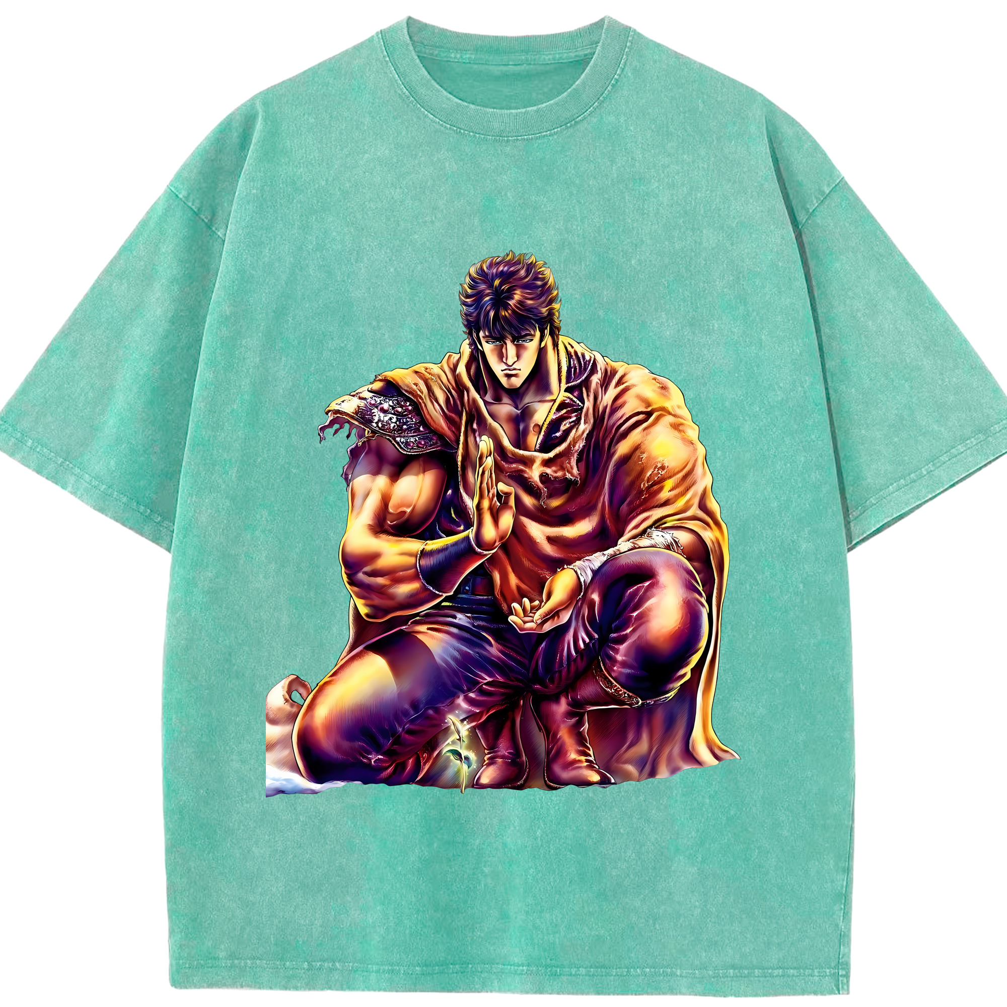 （画像用） 北斗の拳 Fist of the North Star 綿100% ヴィンテージ風 半袖Tシャツ（フロントプリント）